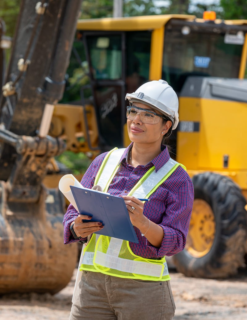 construction worker with clipboard