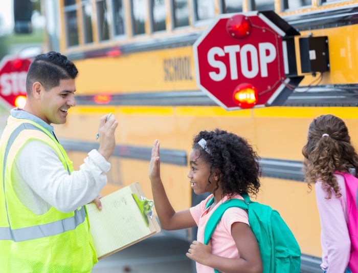 bus driver with student