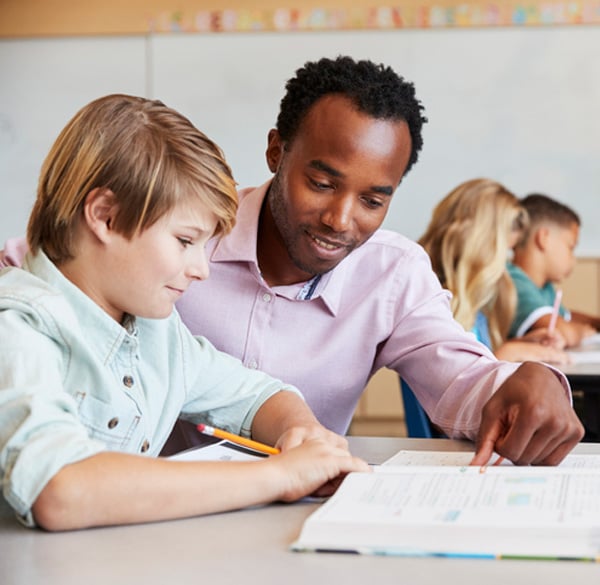 international teacher with student