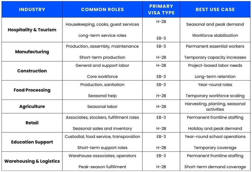 visa roles and use cases