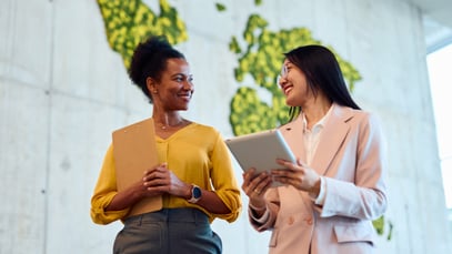 two women meeting