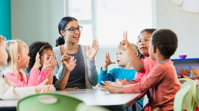 urban teacher with students